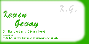 kevin gevay business card