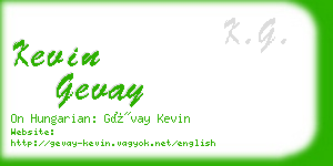 kevin gevay business card